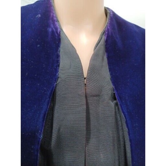 Vtg Collegiate Cap & Gown Co Bl Doctoral Graduation Black Purple Velvet 59 X 34L - Picture 3 of 13